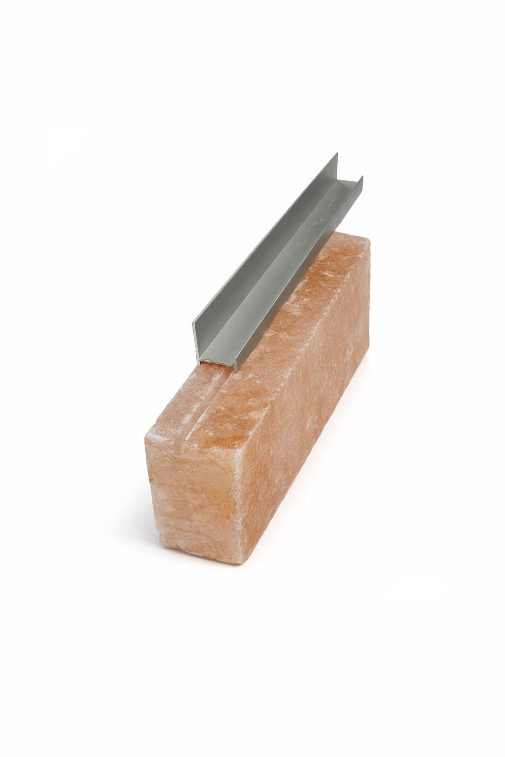 Caramida din sare cu canal, fata dreapta, 20 x 10 x 2.5 cm